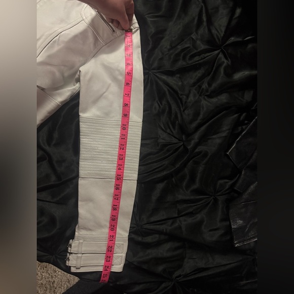 BRAND NEW Moto UB Genuine White Leather Jacket Rare and very Trendy!!! - Picture 11 of 11